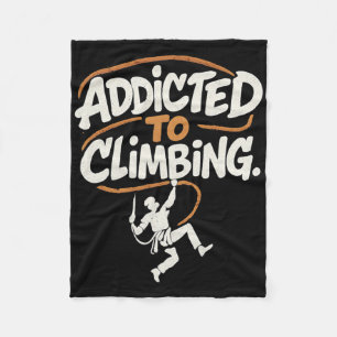 Addicted To Climbing. Graffiti Rope Climber Emblem Fleece Blanket