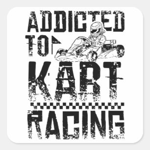 Addicted To Go Kart Square Sticker
