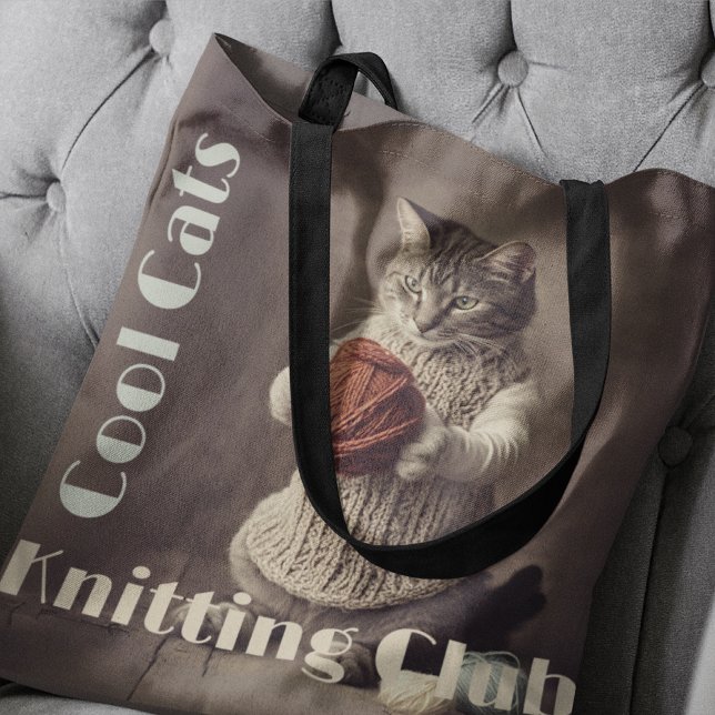 Addicted to knitting yarn holder knitters gift tote bag (Creator Uploaded)