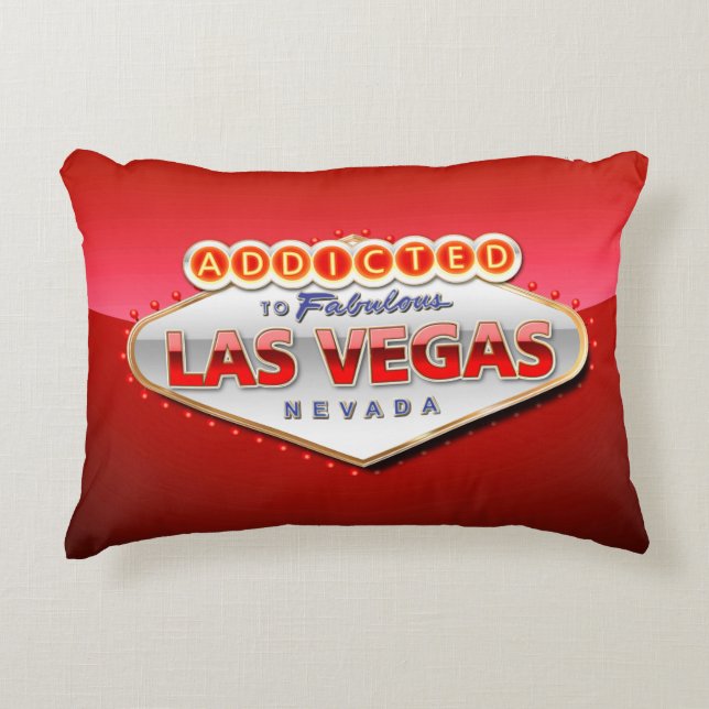 Addicted to Las Vegas, Nevada Funny Sign Decorative Cushion (Front)
