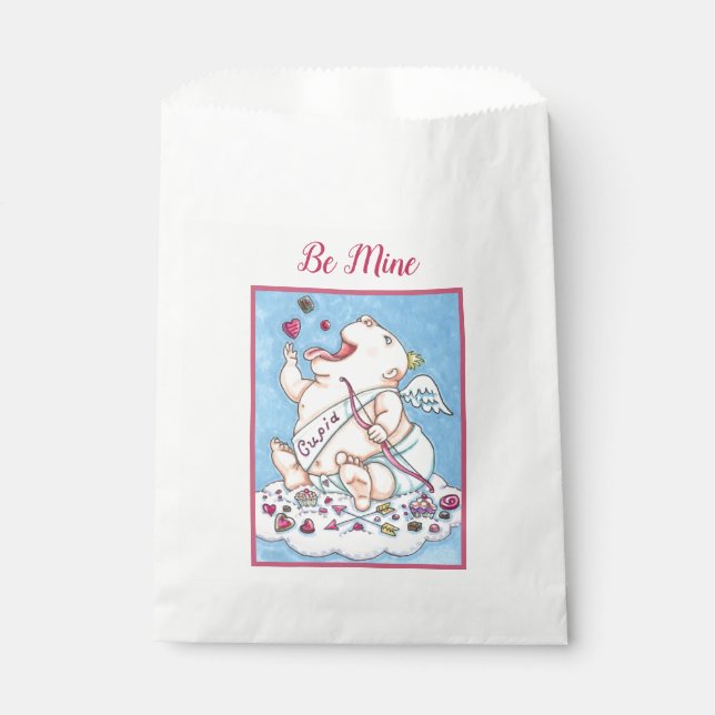 ADDICTED TO LOVE FUNNY BABY CUPID, CHOCOLATE CANDY FAVOUR BAG (Front)