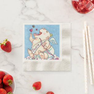 ADDICTED TO LOVE FUNNY BABY CUPID, CHOCOLATE CANDY NAPKIN