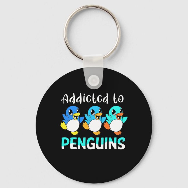 Addicted To Penguins Key Ring (Front)