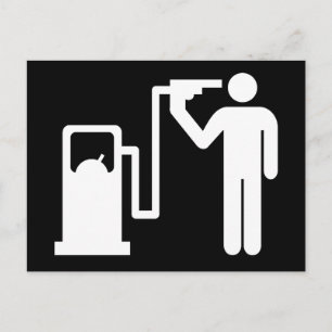 Addicted To Petrol on black Postcard