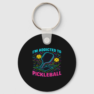 Addicted to pickleball paddle sports funny athlete key ring
