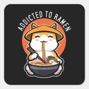 Addicted to Ramen Square Sticker