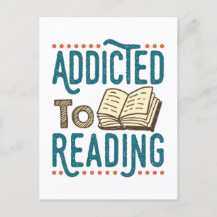 Addicted to Reading Book Addict Bookworm Postcard