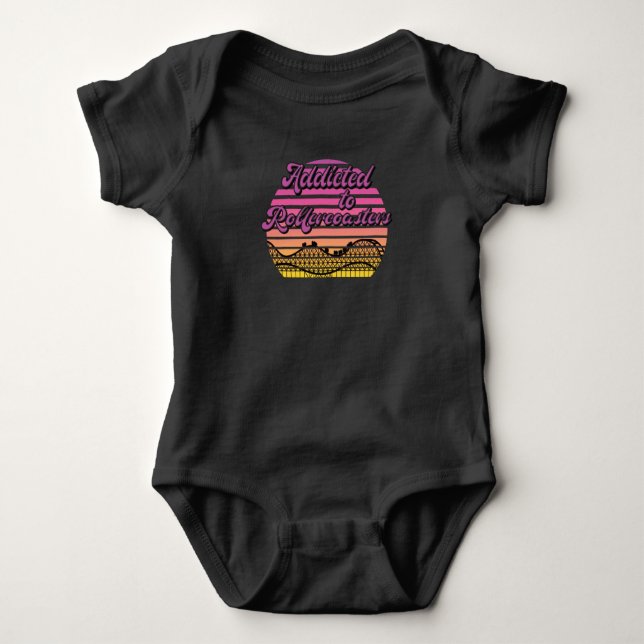 Addicted To Rollercoasters Baby Bodysuit (Front)