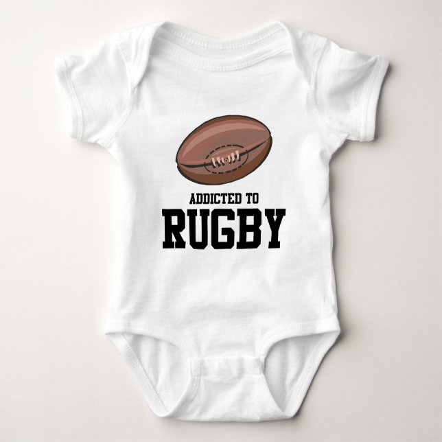 Addicted To Rugby Baby Bodysuit (Front)
