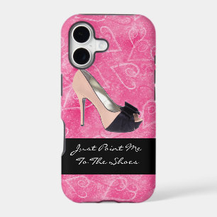Addicted To Shoes Love Hearts Black Pink High-heel