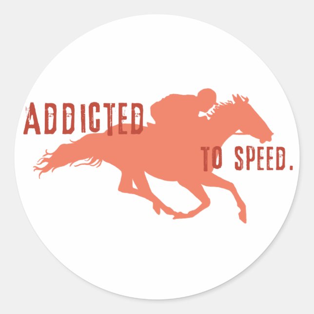 Addicted to Speed Classic Round Sticker (Front)