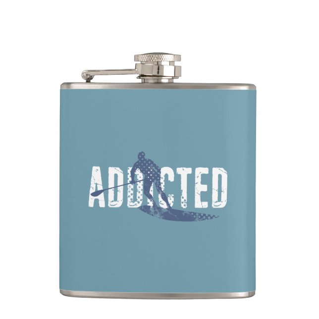 Addicted To Stand Up Paddling Hip Flask (Front)