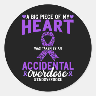 Addiction Awareness Drug Addiction Overdose Awaren Classic Round Sticker