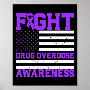 Addiction Awareness Usa Flag America Overdose Awar Poster
