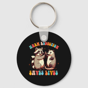Addiction Counsellor Racoon Opossum Harm Reduction Key Ring