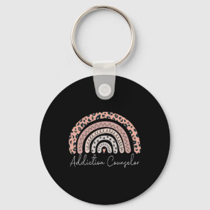 Addiction Counsellor Rainbow Therapist Mental Heal Key Ring