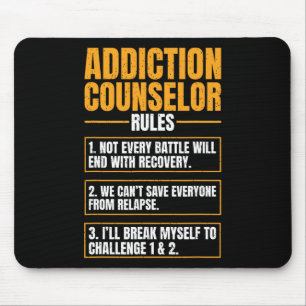 Addiction Counsellor Rules Mental Health Substance Mouse Pad