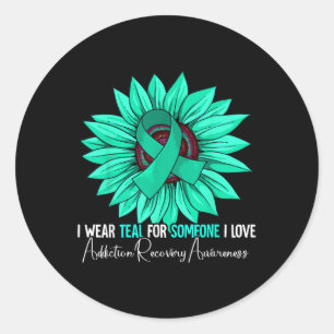 Addiction Recovery Awareness - Black, Small, Uni,  Classic Round Sticker