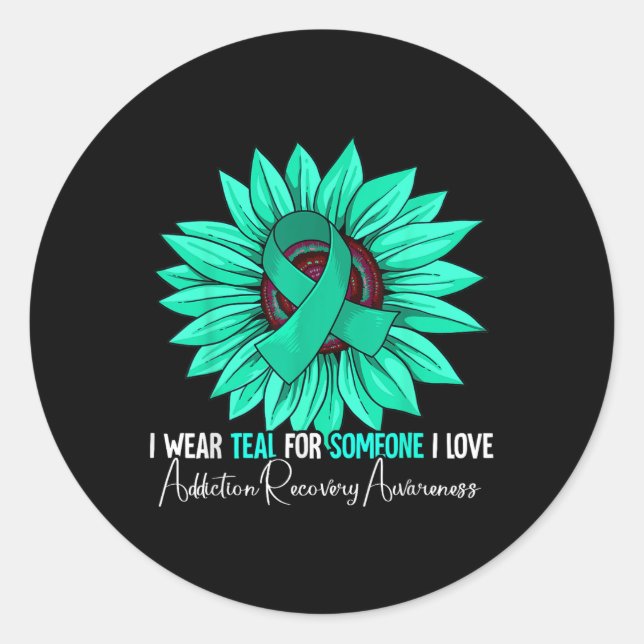Addiction Recovery Awareness - Black, Small, Uni,  Classic Round Sticker (Front)