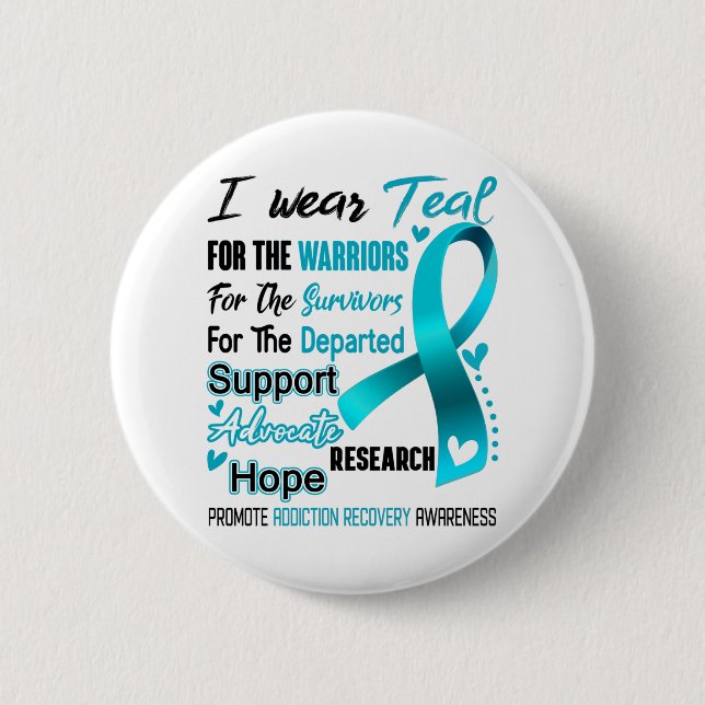 Addiction Recovery Awareness Month Ribbon Gifts 6 Cm Round Badge (Front)