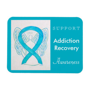Addiction Recovery Awareness Ribbon Angel Magnet