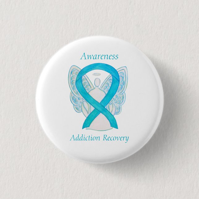 Addiction Recovery Awareness Ribbon Angel Pin (Front)