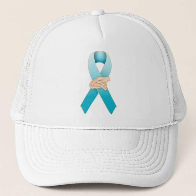 Addiction Recovery Awareness Ribbon Design Trucker Hat (Front)