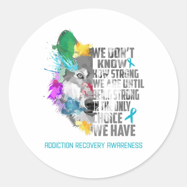 Addiction Recovery Awareness Ribbon Support Gifts Classic Round Sticker (Front)
