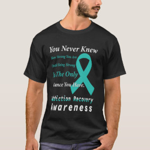 Addiction Recovery Awareness Teal Ribbon Support Q T-Shirt