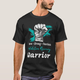 Addiction Recovery Awareness Teal Ribbon Support W T-Shirt