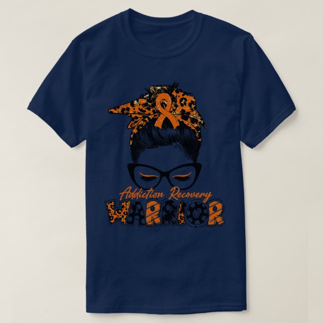 Addiction Recovery Awareness Warrior Women Glasse  T-Shirt (Design Front)