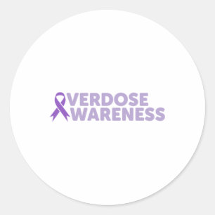 Addiction Recovery Overdose Awareness Classic Round Sticker