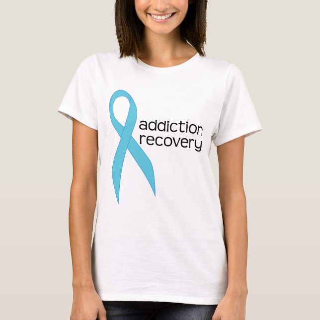 Addiction Recovery Ribbon Womens Tee Shirt (Front)