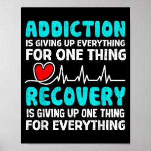 Addiction Vs Recovery Addiction Recovery Awareness Poster