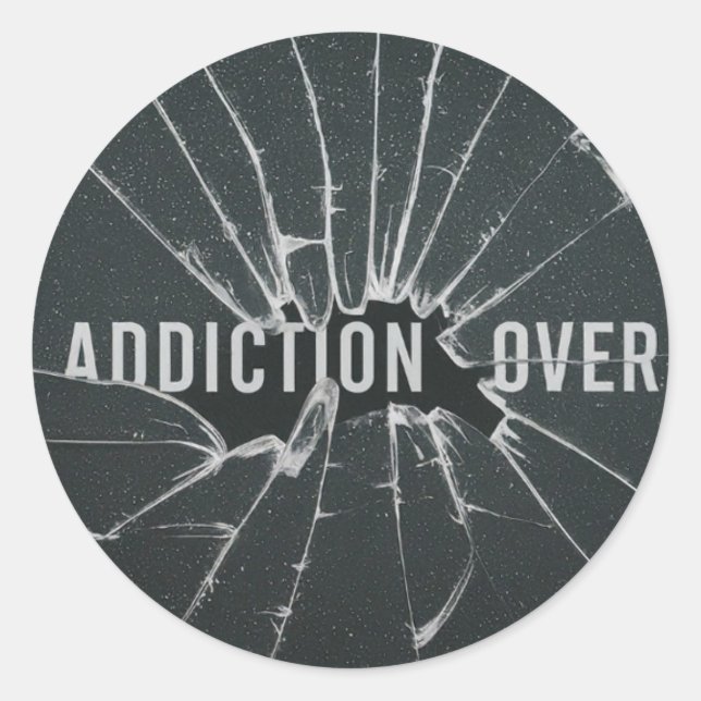 Addictionover Classic Round Sticker (Front)