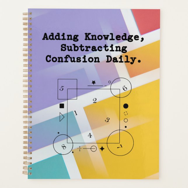 Adding Knowledge Math | Subtracting Confusion Planner (Front)