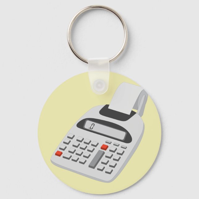 Adding Machine - Vintage Accountant Technology Key Ring (Front)