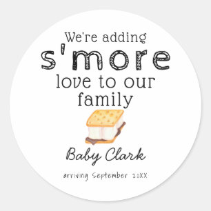 Adding S'more Love Baby Shower Classic Round Sticker