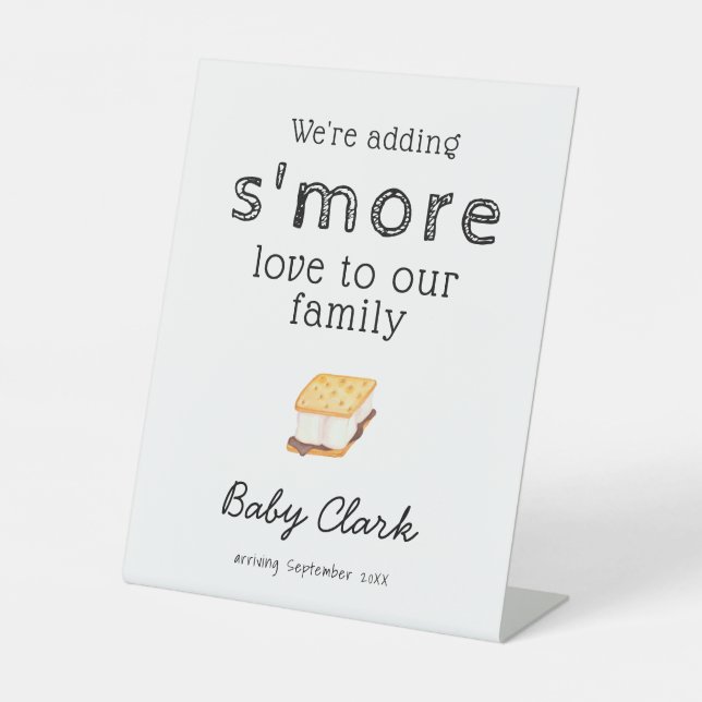 Adding S'more Love Baby Shower  Pedestal Sign (Front)