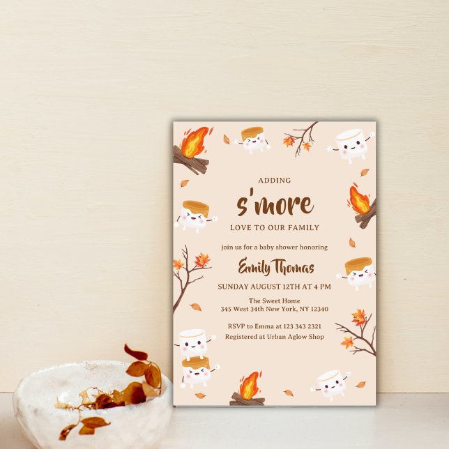 Adding S'more Love Rustic Camping Baby Shower Invitation (Adding S'more Love Rustic Camping Baby Shower Invitation)