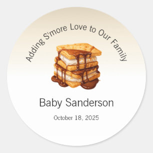 Adding S'more Love to Our Family Label Baby Shower