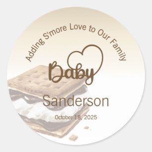 Adding S'more Love to Our Family Label Baby Shower