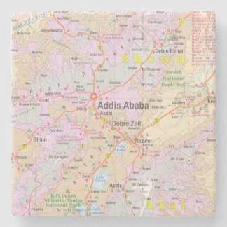 Addis Ababa & Central Ethiopia Vintage Map Stone Coaster