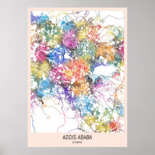 Addis Ababa Ethiopia City Map Poster