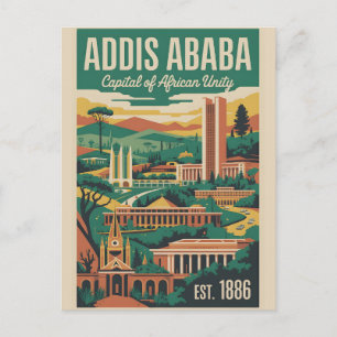 Addis Ababa Ethiopia Retro Travel Poster Art Holiday Postcard