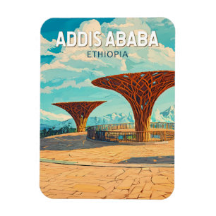 Addis Ababa Ethiopia Travel Art Vintage Magnet