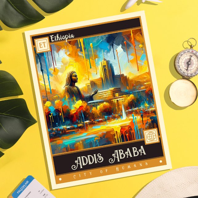 Addis Ababa, Ethiopia | Vintage Painting Postcard (Creator Uploaded)