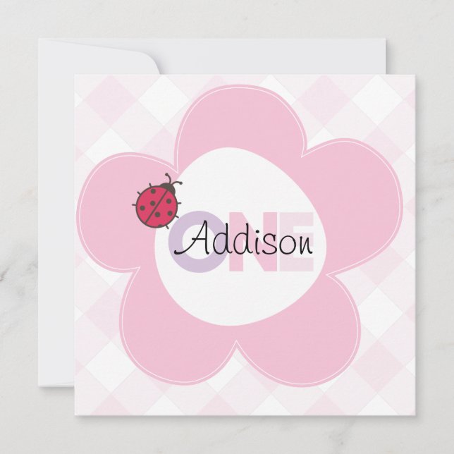 "Addison" 1st Birthday Invite (Front)
