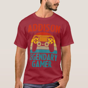 ADDISON Gift Name Personalised Funny Gaming Geek T-Shirt