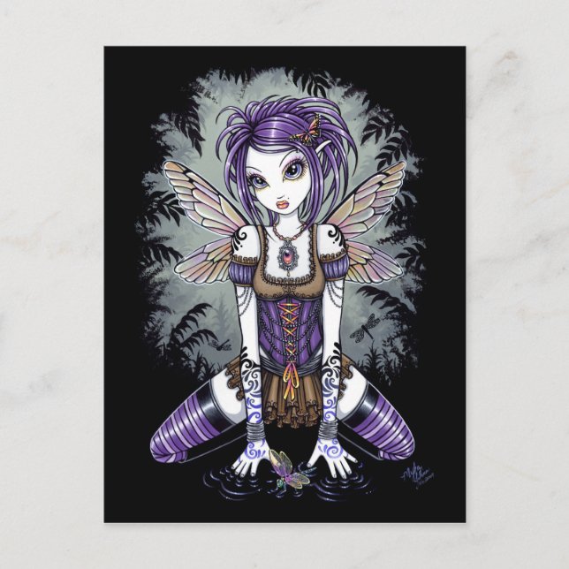 "Addison" Misty Dragonfly Fairy Postcard (Front)